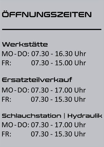 Öfnnungszeitentafel